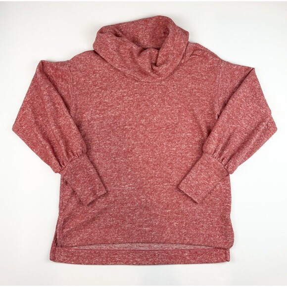 Maeve | Anthropologie Heathered Red Cowl Neck Sweater Oversized Cozy Fall, XXS - Picture 1 of 8